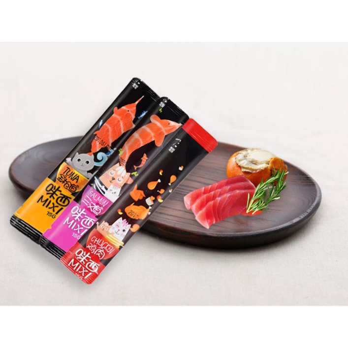 Súp thưởng cho mèo Mixi 15g kem dinh dưỡng tăng cân mèo con lớn nhỏ Con Mèo Xiêm