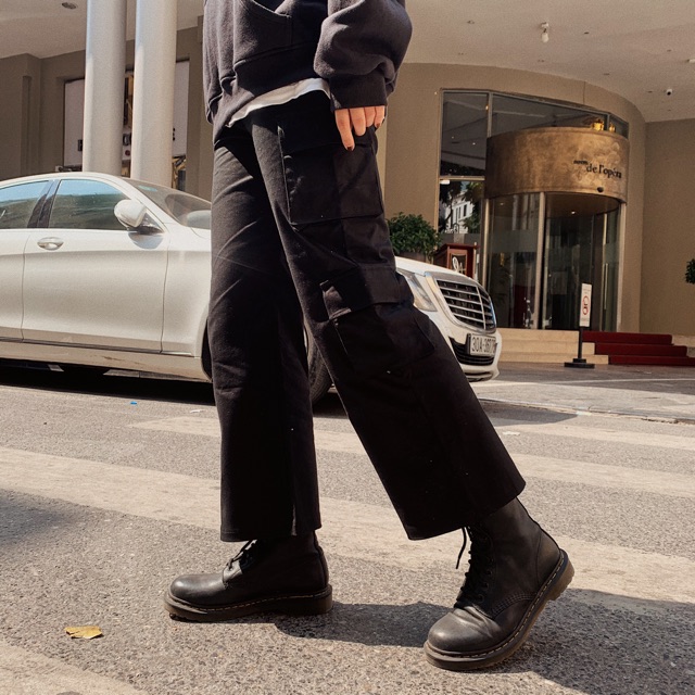 [Mã FADIRECT20 giảm 20K đơn 150K] Quần kaki ống suông túi hộp màu đen + xanh + nâu( 433SK )