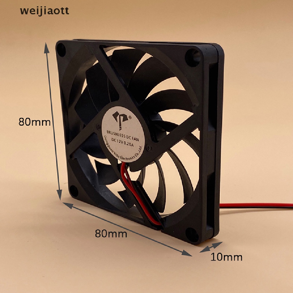 Quạt tản nhiệt làm mát không chổi than 8010 80x80x10mm 2 chấu 5V 12V 24V