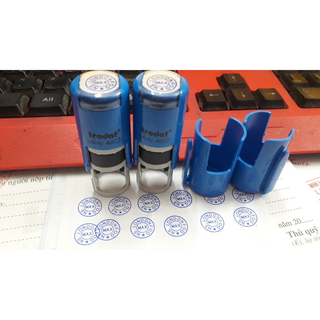 Dấu Trodat 4612 Tròn 12mm Khắc Ký Hiệu, Logo Dùng Đóng Lên Giấy