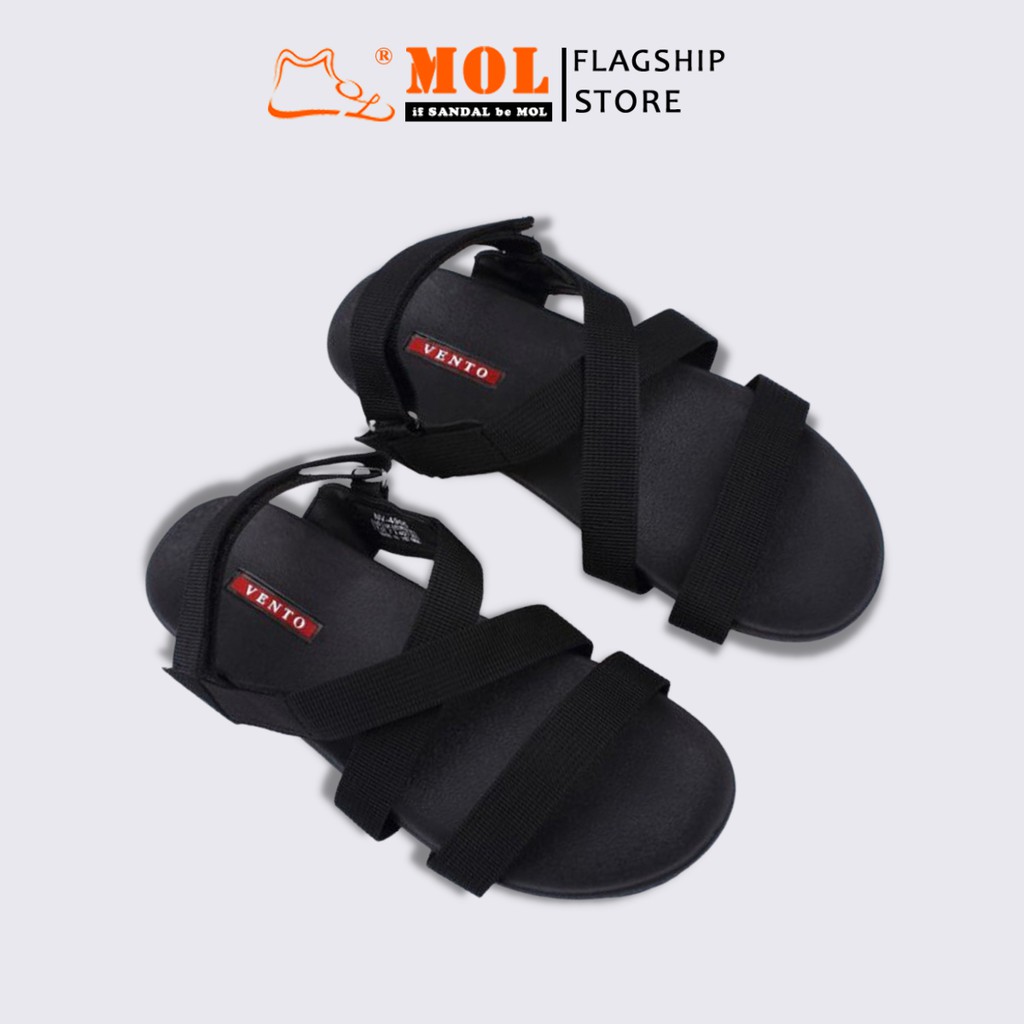 Giày sandal Vento nam VNXK kiểu classic đế cao su quai dù đi học màu đen mã NV4905