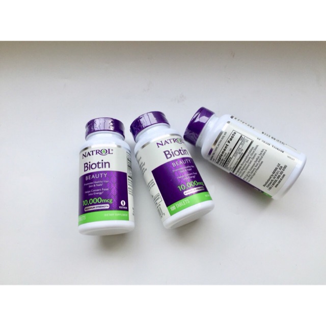 Viên uống mọc tóc Natrol Biotin 10.000mcg [ hàng chuẩn có bill]