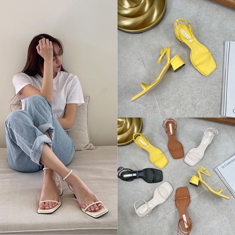 Sandal nữ cao gót , sandal dây mảnh gót vuông thời trang 5cm hàng công ty