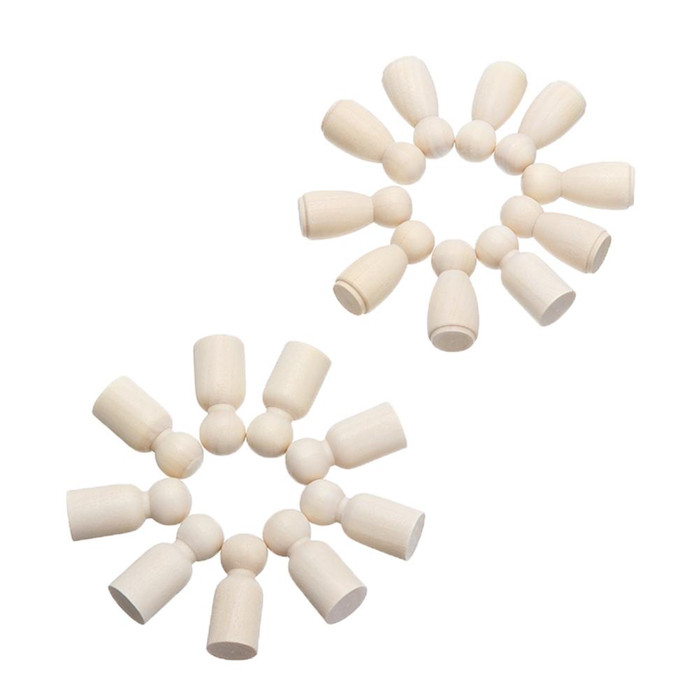 Set 20 Búp Bê Gỗ Trơn Đáng Yêu