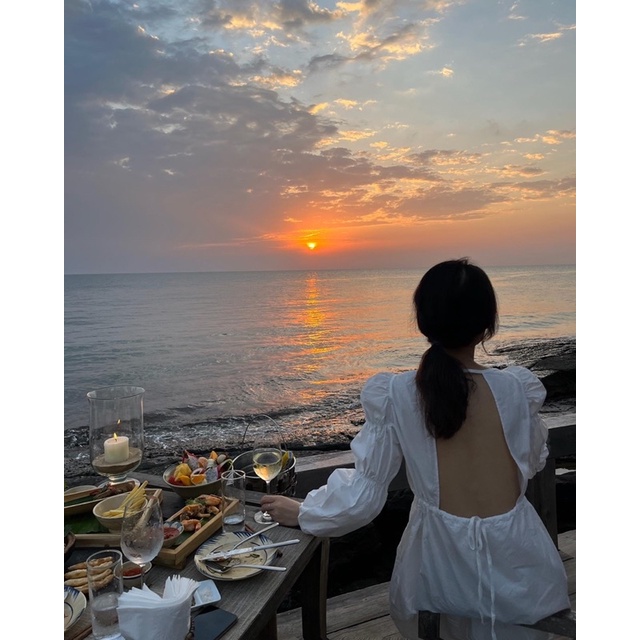 𝐦𝐢𝐫.𝐛𝐲𝐡𝐢: Mango Dress - đầm hở lưng tay nhún phồng