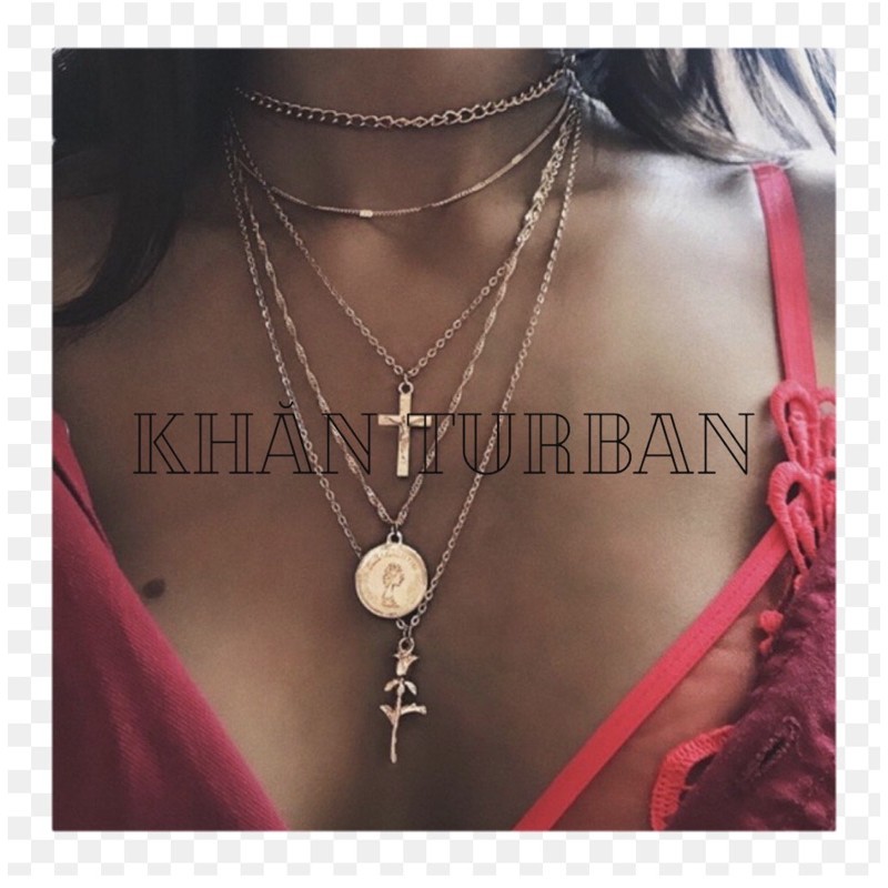 Vòng cổ dạng chuỗi xích màu vàng phong cách punk thời thượng dành cho nữ