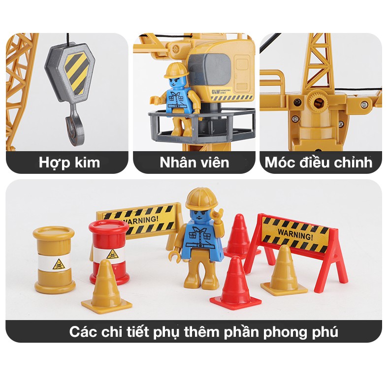 Bộ đồ chơi xe công trình xây dựng bằng sắt và nhựa, gồm rất nhiều xe  kèm vali kéo tiện lợi kích thước lớn