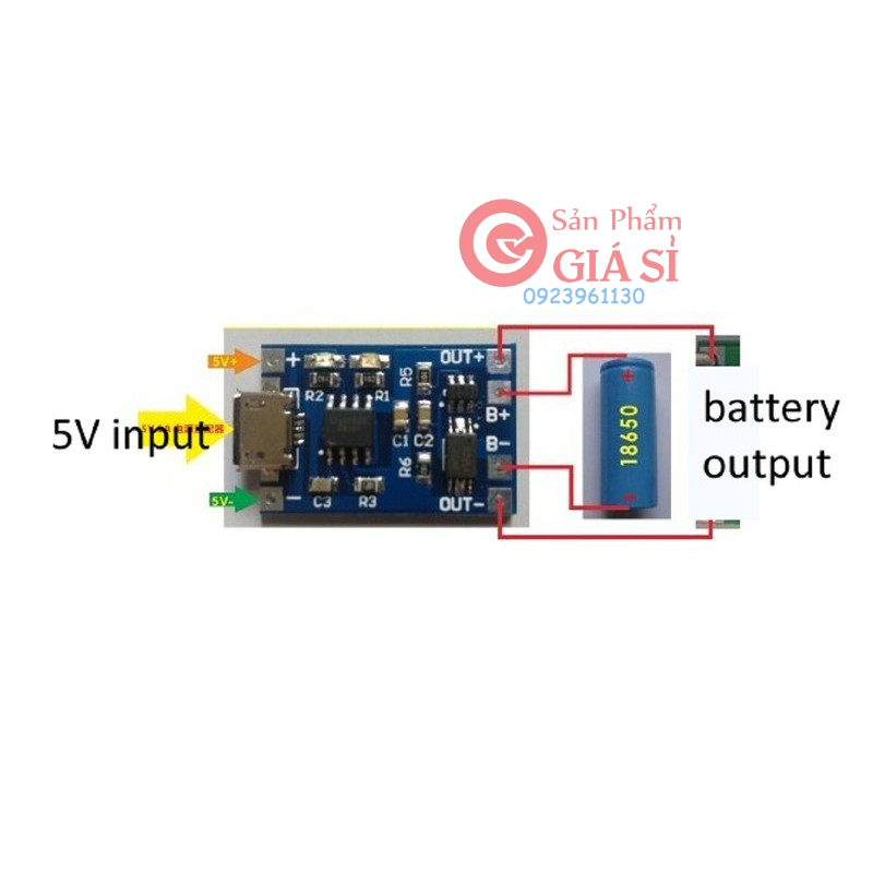 Mạch sạc pin lithium-ion 18650 TP4056 1A - Có bảo vệ ❤️freeship❤️