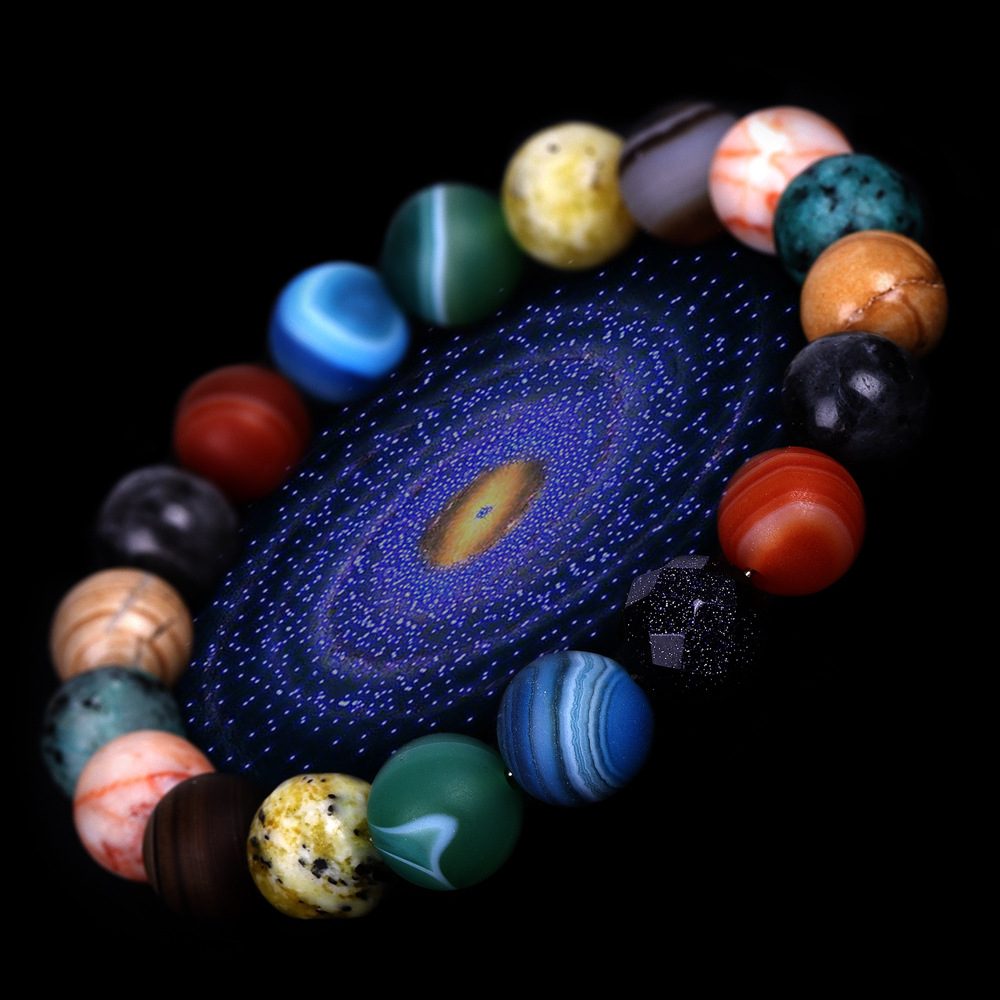 Vòng Đeo Tay Bằng Đá Tự Nhiên Hệ Mặt Trời Hệ Mặt Trời Thiên Hà Vũ Trụ Galaxy Discovery