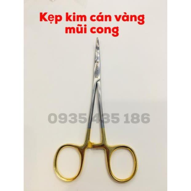 KẸP KIM MŨI CONG CÁN VÀNG CAO CẤP (Răng cưa)