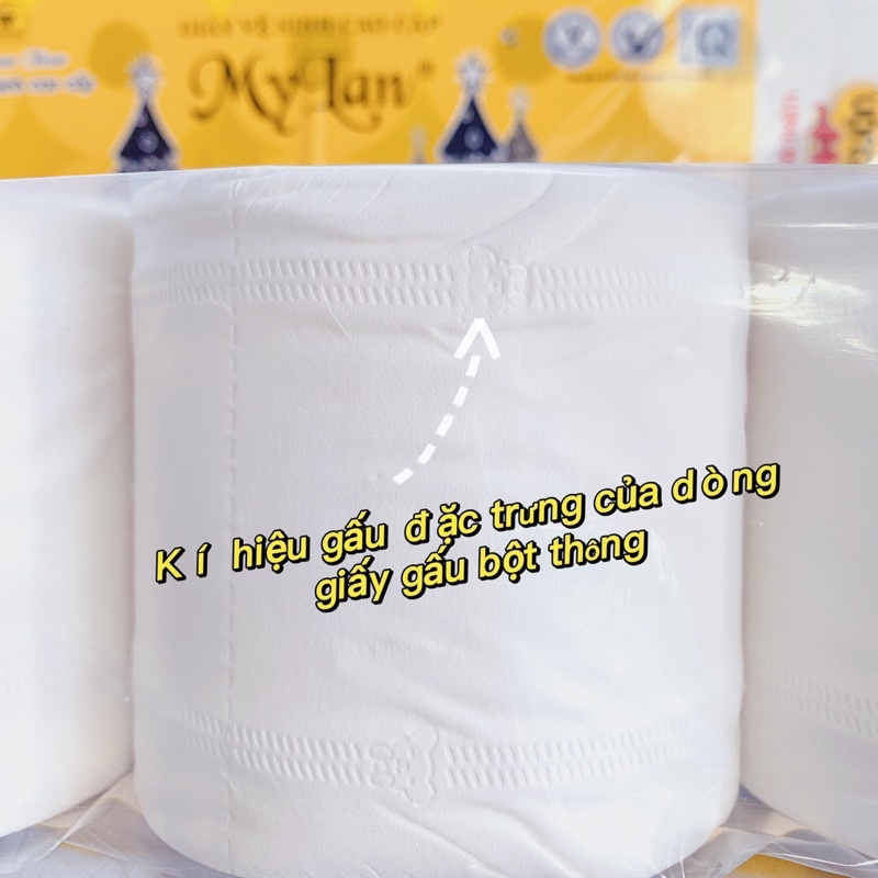 Giấy Vệ Sinh Cao Cấp Mylan Gấu Trúc  Có Lõi Từ Bột Thông