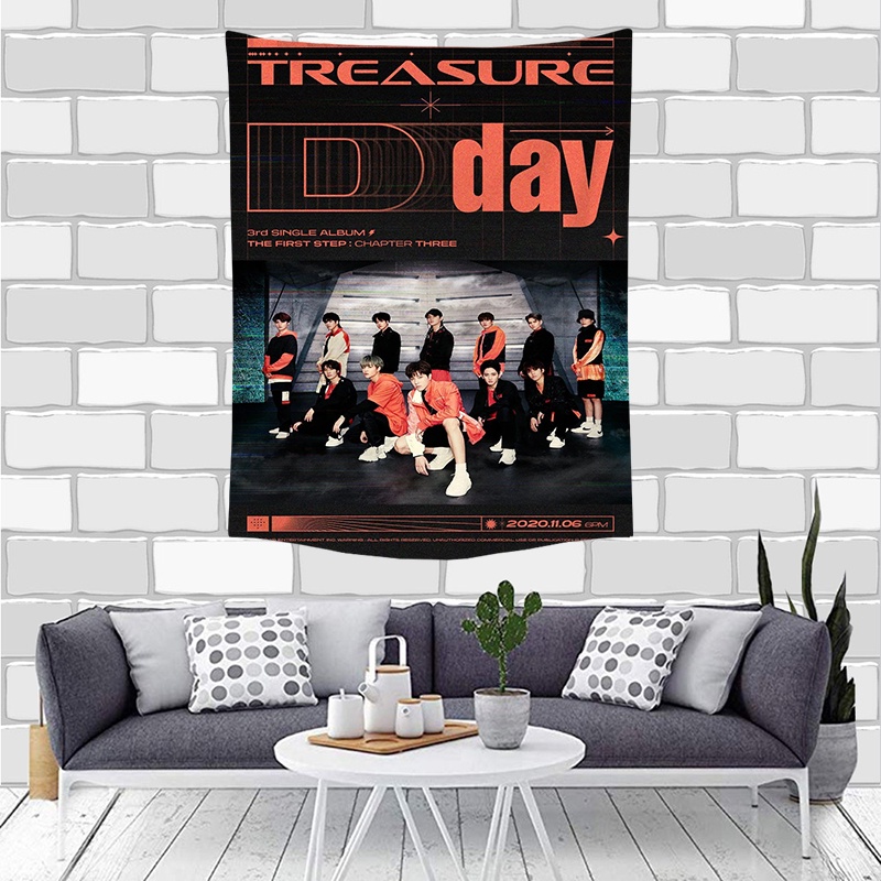 Thảm treo tường trang trí in hình nhóm nhạc TREASURE BOY độc đáo thời trang