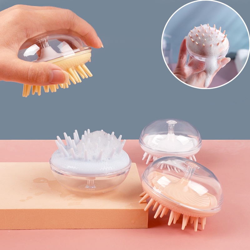 [Hàng mới về] Bàn chải gội đầu thiết kế hình con sứa có thể sử dụng cho tóc ướt và khô