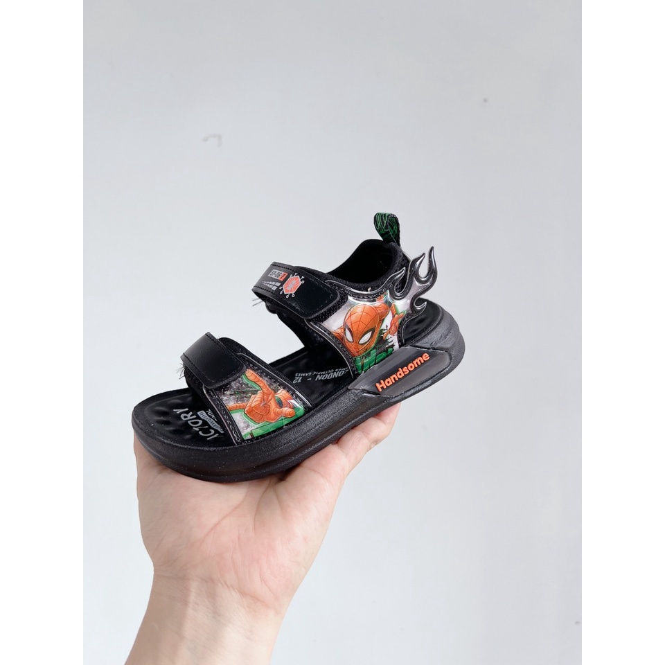 Sandal bé trai - dép quai hậu cho bé quai dán tùy chỉnh nhẹ êm chân hình Spiderman mẫu mới Babybees  A2267 (ảnh thật)