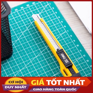 🌻 Dao rọc giấy trung DELI, Vàng - 1 cái E2031, văn phòng phẩm 🌼Giá Rẻ🌼 .