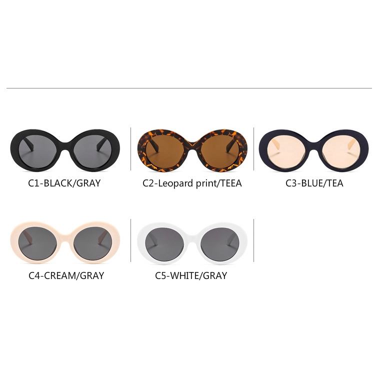 Kính mát gọng kim loại hình oval kiểu retro phong cách Âu Mỹ thời trang 2020