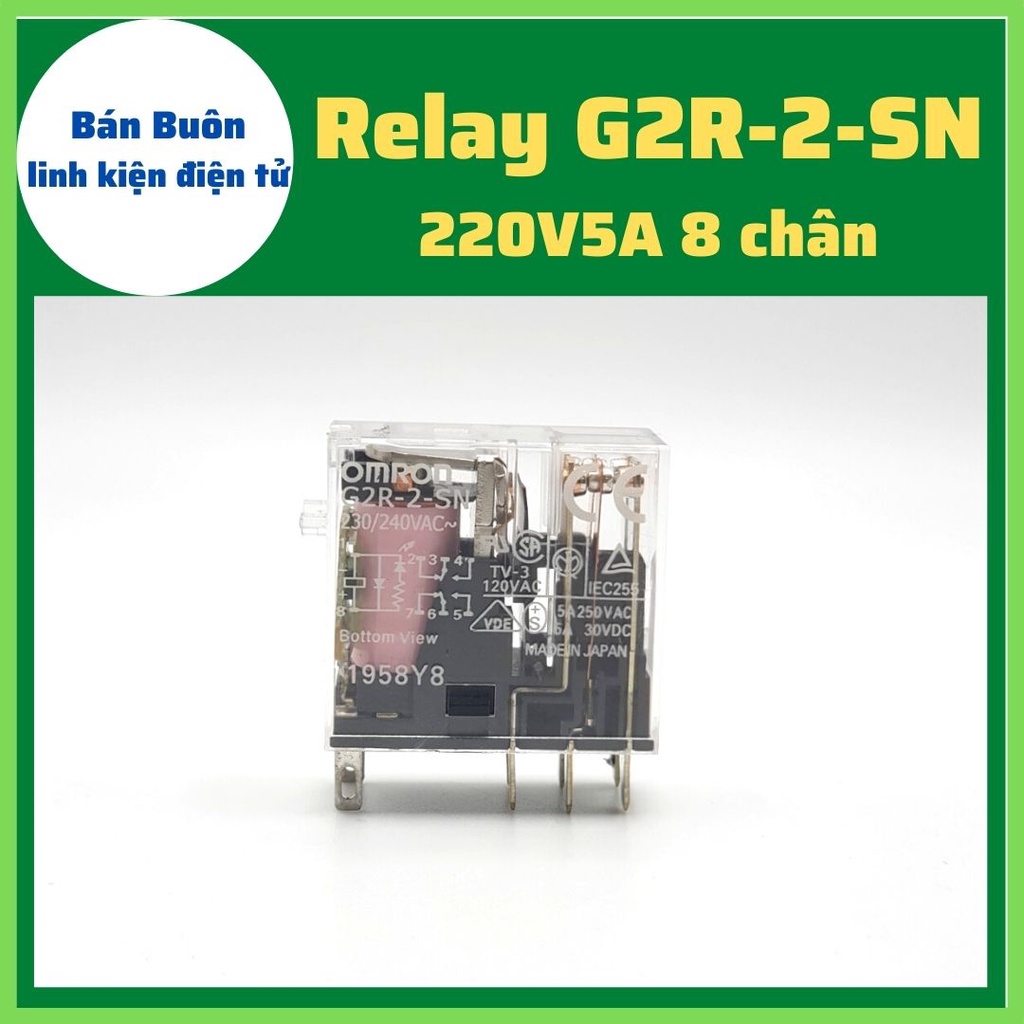 Relay 220V 8 chân, role 220V G2R-2-SN