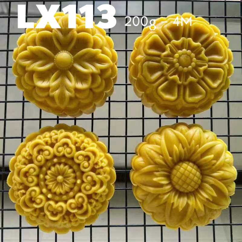 Khuôn trung thu lò xo Hoa Văn 200g (LX113)