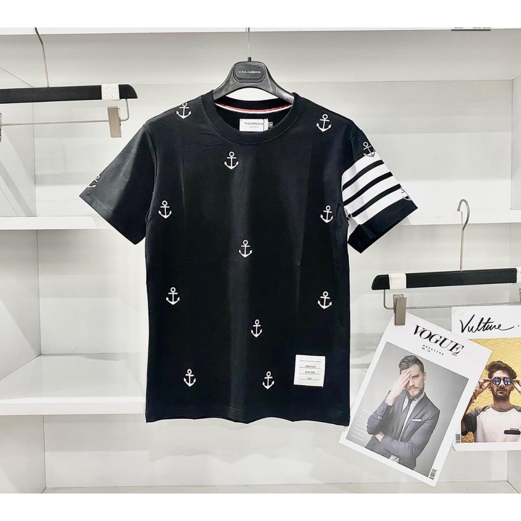 Áo Phông Hè Tay Ngắn In Mỏ Neo, Áo Thun Nam Nữ Phong Cách Trẻ Trung Năng Động