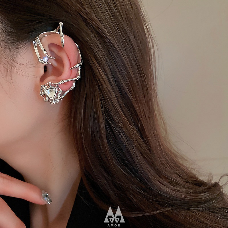 Bông Tai Hình Mạng Nhện Đính Đá Thời Trang Âu Mỹ