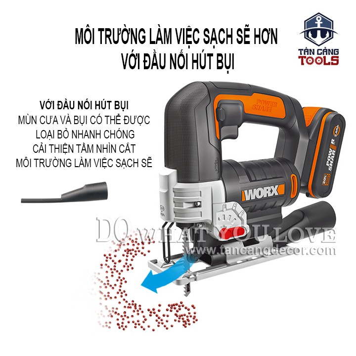 Máy Cưa Lọng Dùng Pin 20V Worx WX543