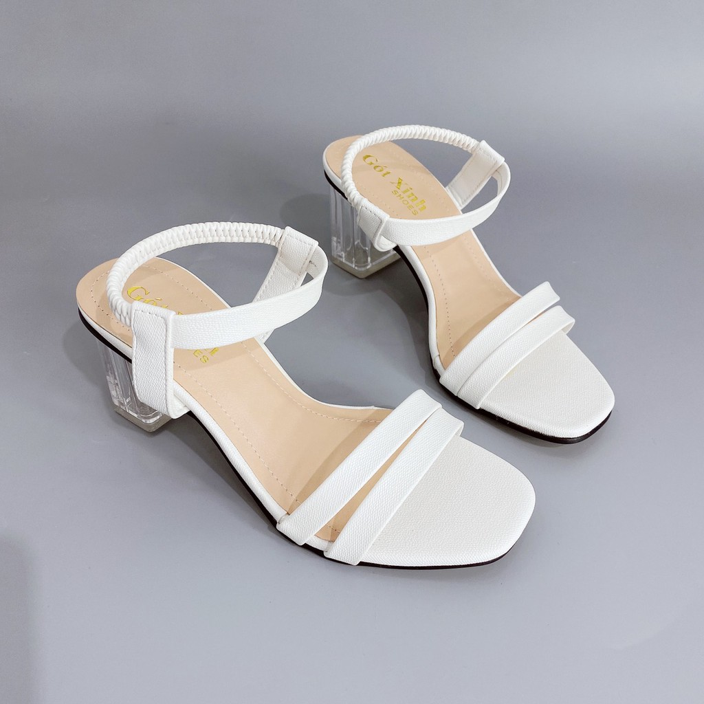Sandal cao gót nữ GÓT XINH GD19 quai ngang da mềm đế trụ mika trong cao 5cm