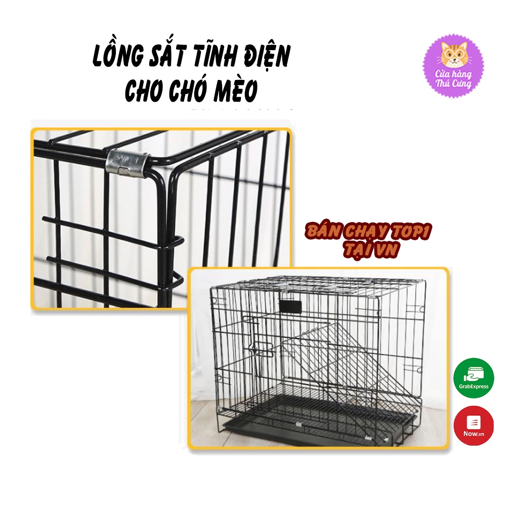 Chuồng Chó Mèo Lồng Chó Mèo Sơn Tĩnh Điện Tặng Kèm Khay Vệ Sinh - Pet Cưng