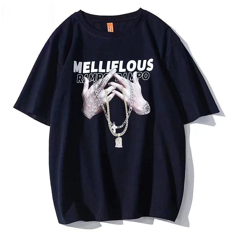 Áo Thun Nam Tay Ngắn Dáng Rộng Phong Cách Hip Hop Hàn Quốc Size M-5XL