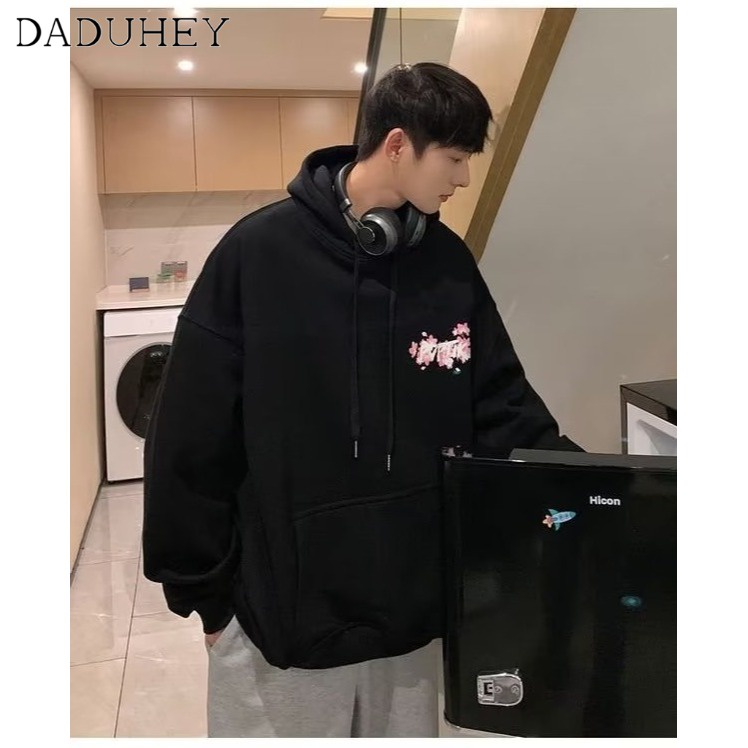 DaDuHey 2022 Autumn and Winter New Butterfly Plum Blossom Embroidered Sweater Trendy Couple Loose-Fitting Hoodie Long Sleeve Top