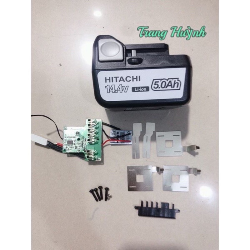 Vỏ mạch Hitachi 14.4v. 5A có leb báo pin.mạch nhận sạc zin