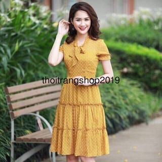 Đầm xòe chấm bi thoitrangshop2019
