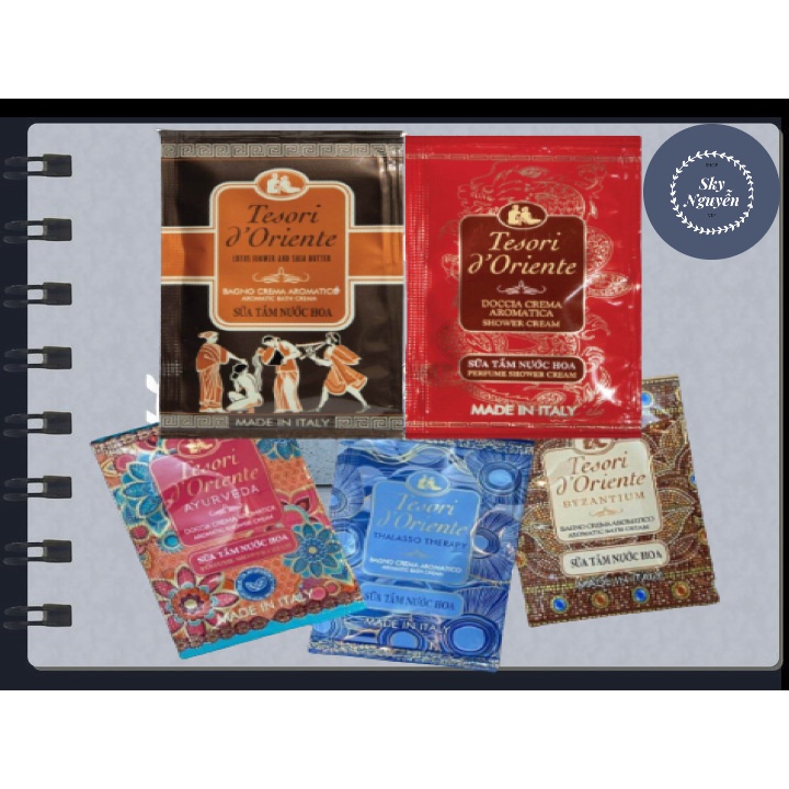 Gói Sữa Tắm Tesori d’Oriente 9ml, Sữa Tắm Gói Du Lịch Tesori