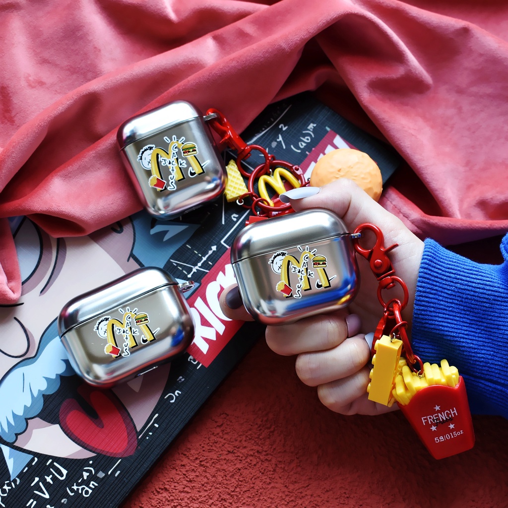 Vỏ Bảo Vệ Hộp Sạc Tai Nghe compatible AirPods3 compatible AirPods3 Apple compatible AirPods3/compatible AirPods3 Màu Nhám Phong Cách Đường Phố Mạ Điện