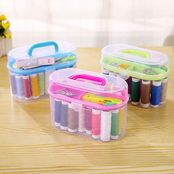 Hộp kim chỉ đa năng may vá nhiều món đa dạng màu sắc, bộ kim chỉ tiện ích dùng trong gia đình TT-HOME
