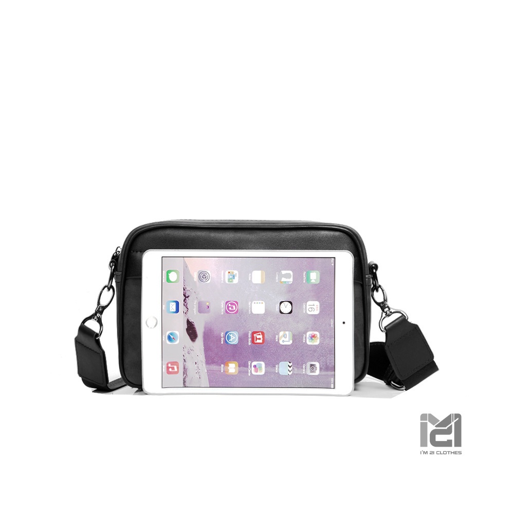 Túi đeo chéo mini unisex nam nữ da cao cấp cá tính thời trang chống nước dây kéo YKK 20 x 15 x 6 cm