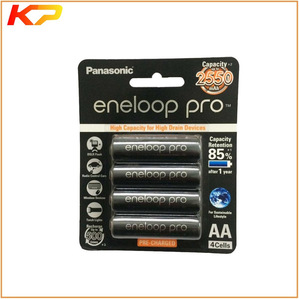 8 viên pin sạc AA eneloop PRO panasonic 2550mah