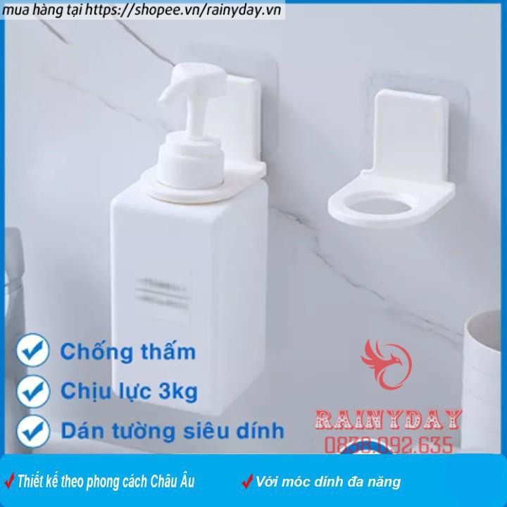 Giá móc treo cổ chai lọ nước rửa tay dầu gội đầu sữa tắm xà phòng dán tường siêu chắc