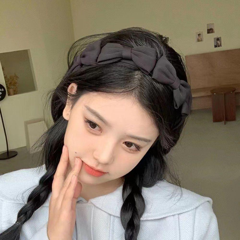 2 Băng Đô Cài Tóc Thắt Nơ Phong Cách Hàn Quốc Ngọt Ngào Cho Nữ