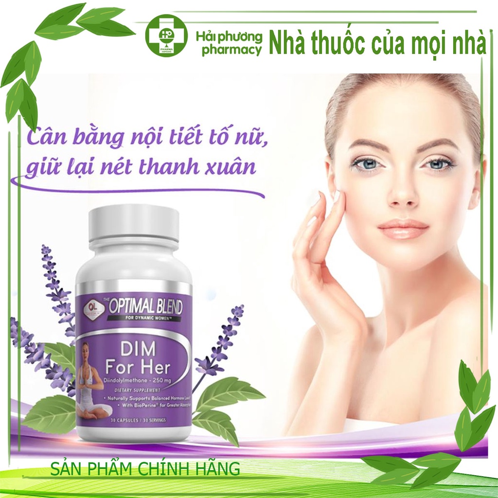 Viên Uống Nội Tiết Tố Nữ Dim For Her Olympian Labs Giúp Sản Sinh Estrogen Tốt Cho Nữ Giới (Hộp 30 Viên)
