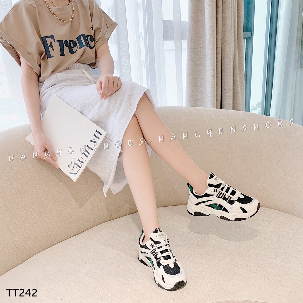 Giày thể thao nữ Hà Huyền Shoes sneaker phối màu cá tính - TT242