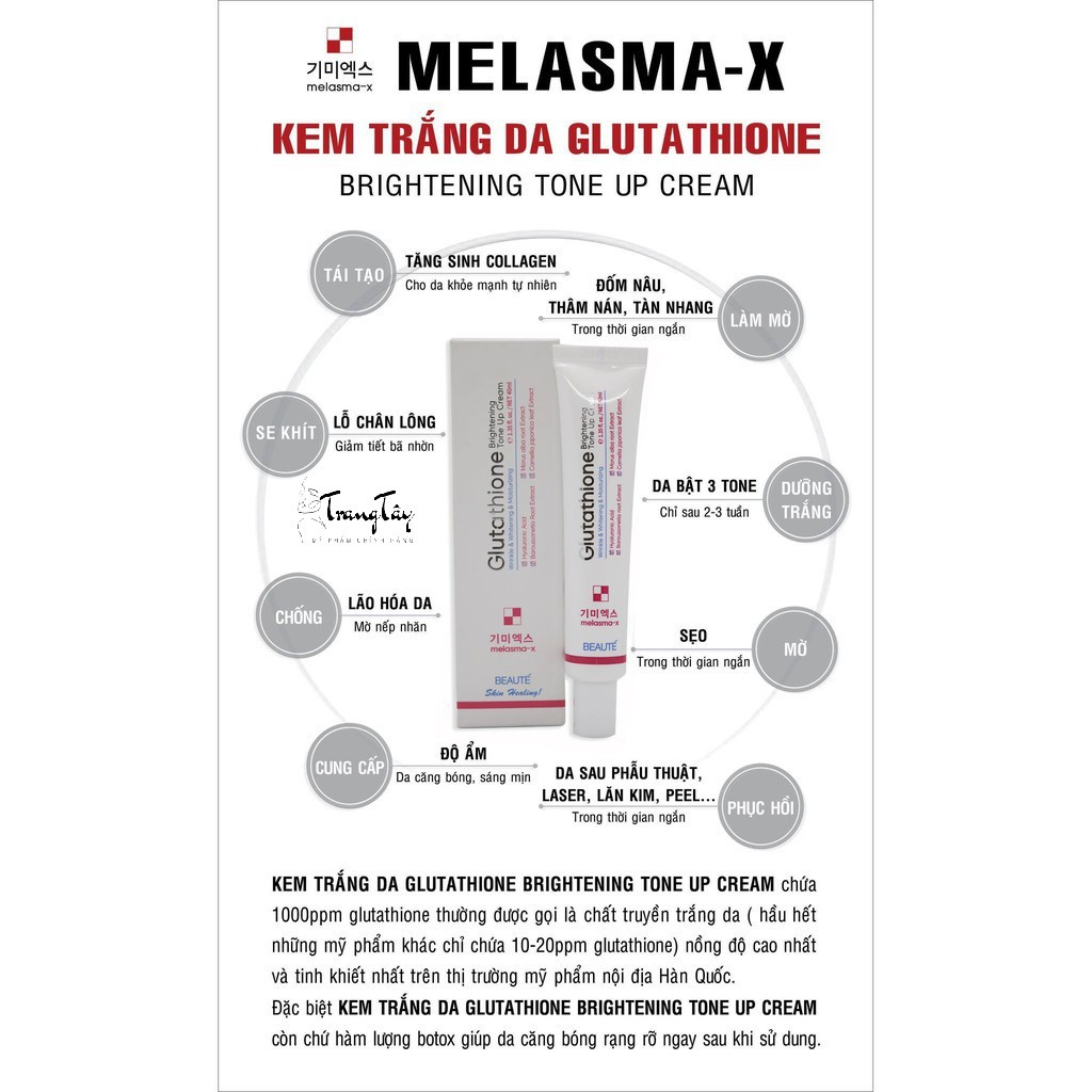 Kem dưỡng Trắng Da MELASMA-X GLUTATHIONE BRIGHTENING TONE UP CREAM