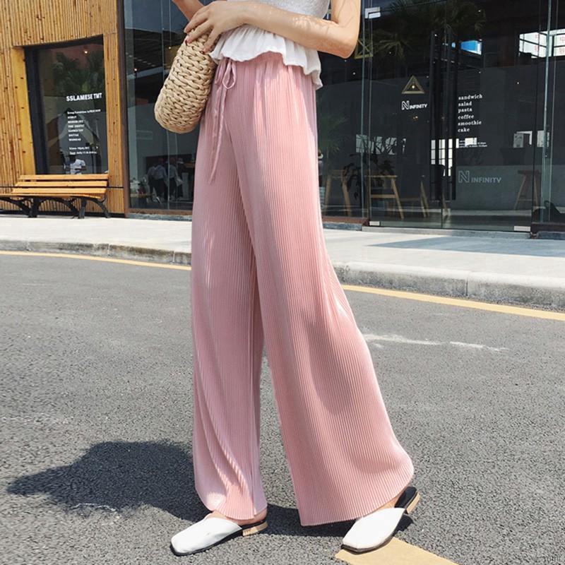 Quần ống rộng vải lụa chiffon thời trang cho nữ | BigBuy360 - bigbuy360.vn