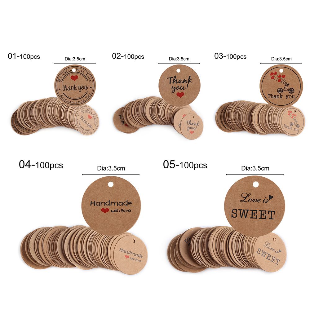 Set 100 Thẻ Giấy Hình Trái Tim Màu Đỏ Dùng Để Trang Trí Quà Tặng