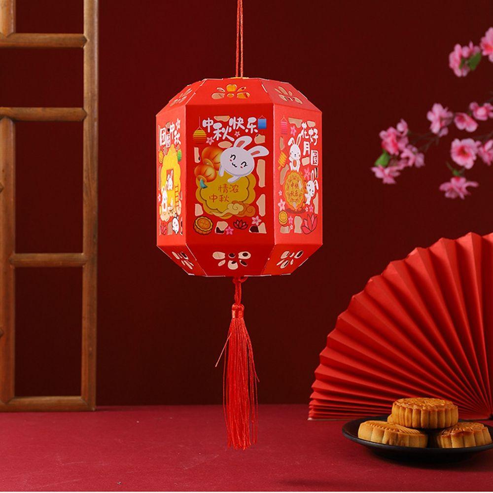 TAYLOR1 Lồng Đèn Điện Tử DIY Hình Thỏ Và Hoa Phong Cách Trung Hoa