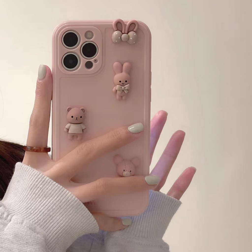 Ốp điện thoại TPU gấu 3D thích hợp cho Iphone 13promax 7plus 8 8Plus Xr X/Xs XsMax 11 11Pro 11/12Promax 12Mini 12Pro