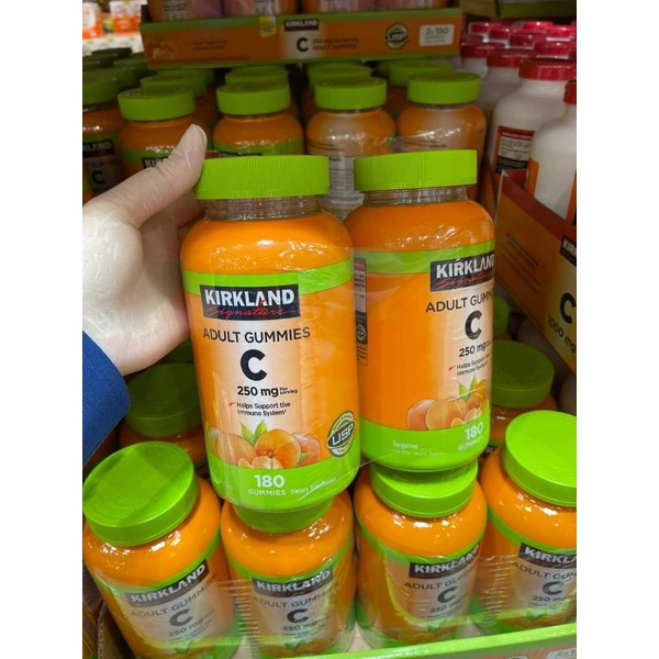 (Date 2023) Kẹo dẻo bổ sung Vitamin C Kirkland Signature Adult Gummies 250mg (180 viên/chai) của Mỹ