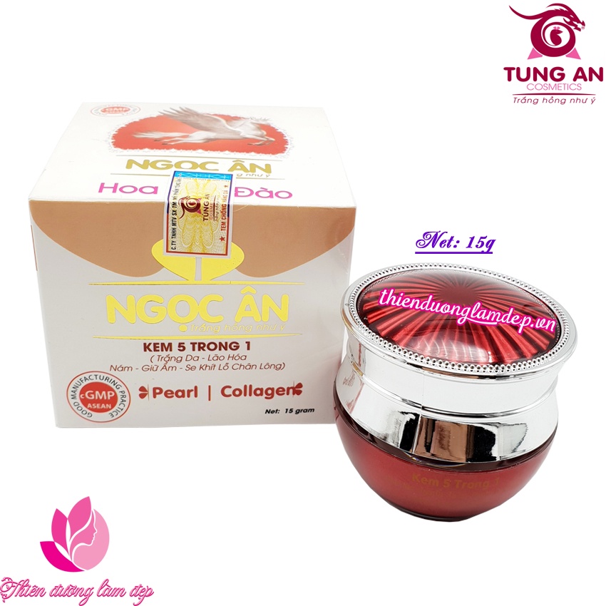 Kem trắng da, Lão hóa, Nám, Giữ ẩm, Se khít lỗ chân lông 5 trong 1 NGỌC ÂN - 15g