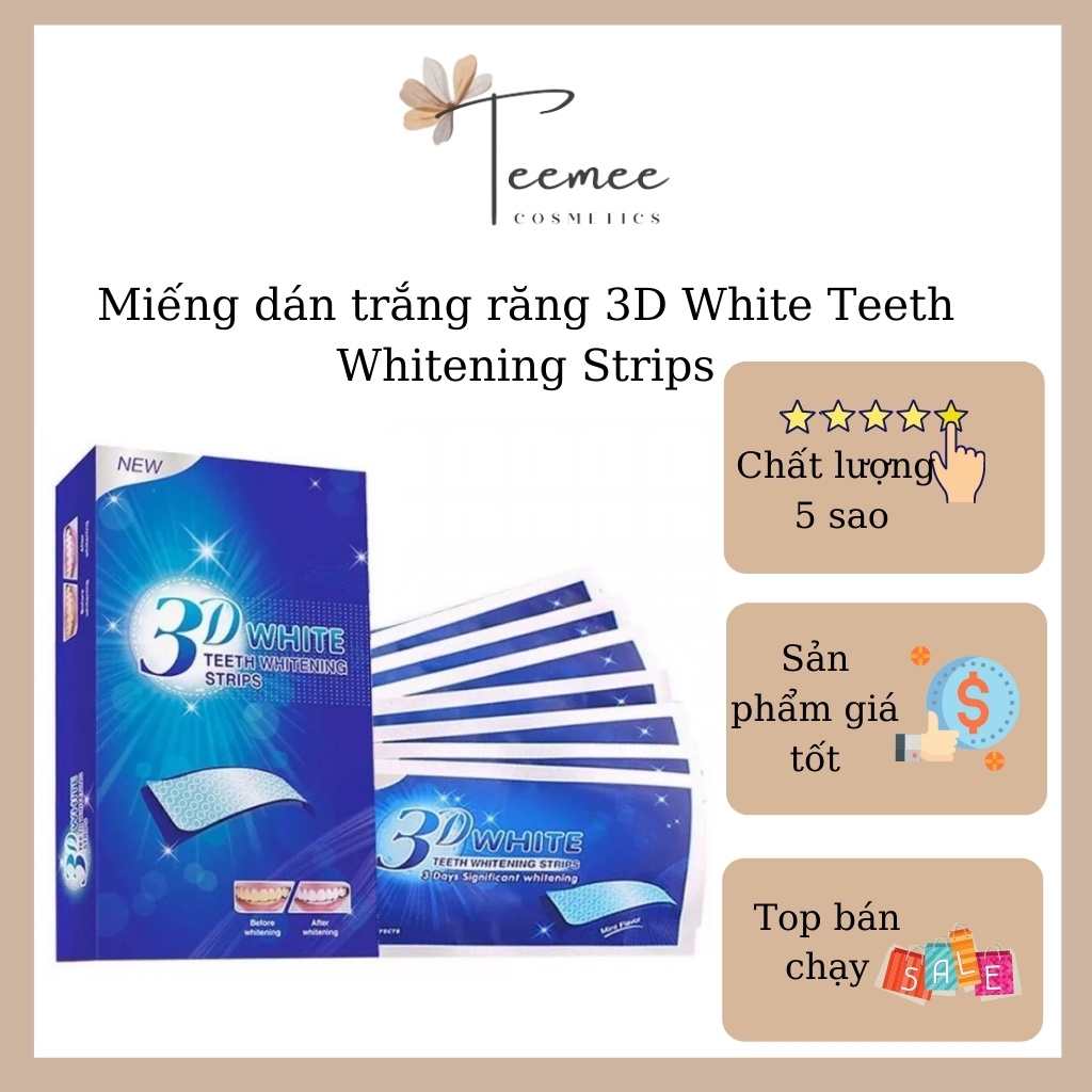 Miếng Dán Trắng Răng 3D White Teeth Whitening Strip tiện lợi, dễ dùng