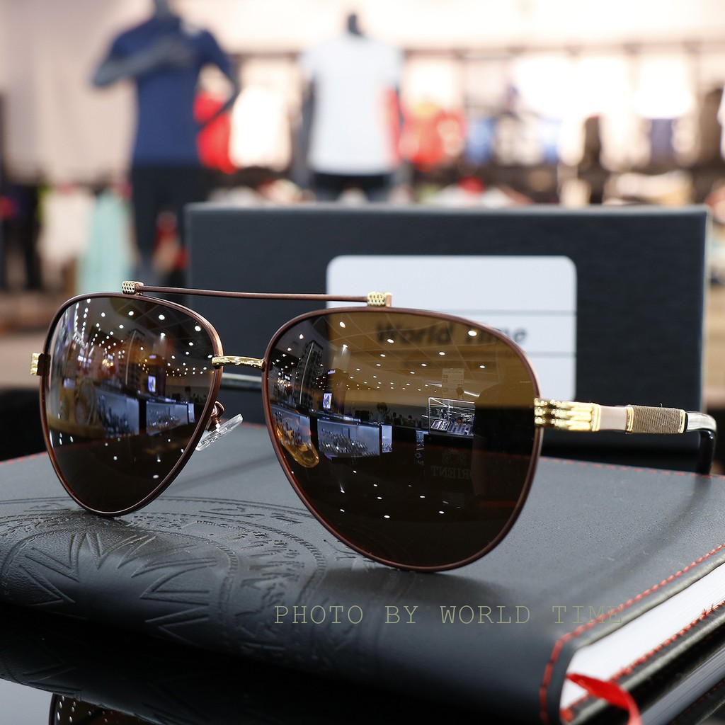 Kính mát nam cao cấp World Time  P3979 full box, thẻ bảo hành 12 tháng, tròng Polarized, chống chói, chống loá,