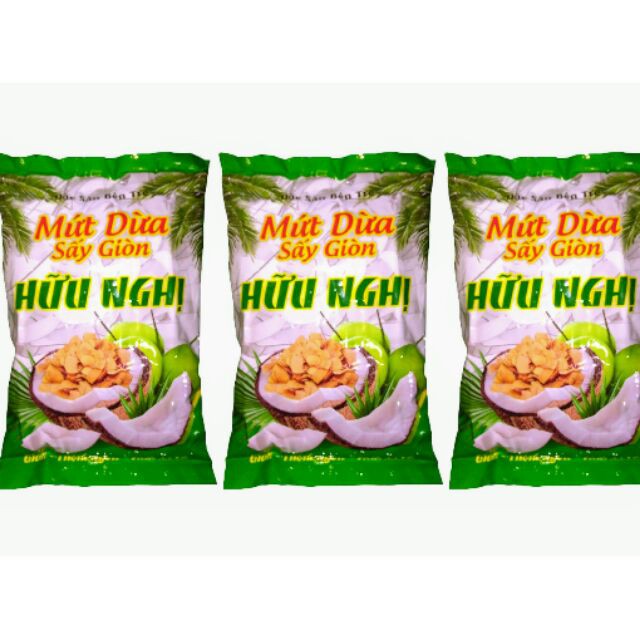 Mứt Dừa Sấy Khô Giòn Hữu Nghị-300g chất lượng hàng đầu Việt